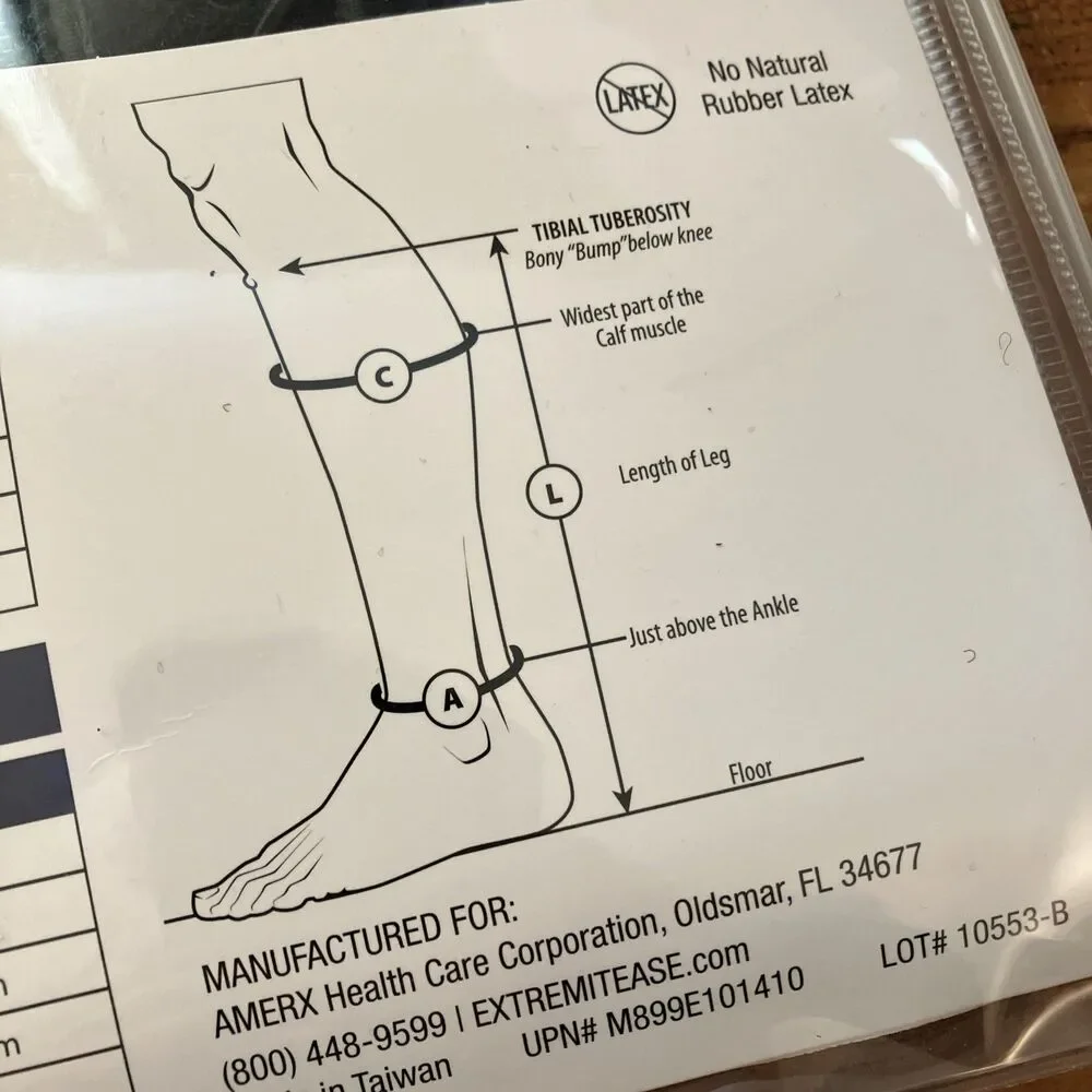EXTREMIT-EASE COMPRESSION GARMET LOWER LEG WRAP SIZE SMALL REGULAR LENGTH NEW